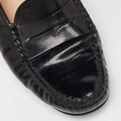 Tod's Black Patent Leather Penny Slip On Loafers Size 37