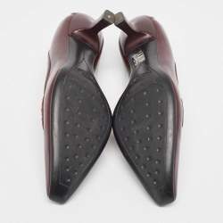  Tod's Burgundy Leather Penny Loafer Pumps Size 36