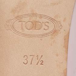 Tod's Pink Leather Bow Block Heel Pumps Size 37.5