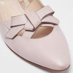 Tod's Pink Leather Bow Block Heel Pumps Size 37.5