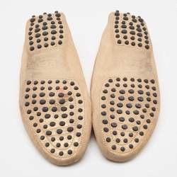 Tod's Gold Glitter Suede Penny Loafers Size 41
