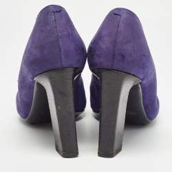 Tod's Purple Nubuck Leather Square Toe Pumps Size 41