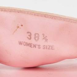 Pre Owned Tod's Pink Suede Studded Flat Slides Size 38.5