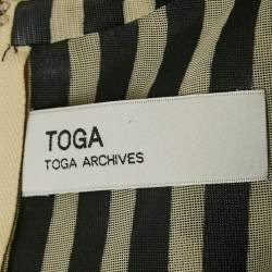 Toga Archives Green Stripe Print Tulle Draped Short Dress S