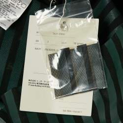 Toga Archives Green Stripe Print Tulle Draped Short Dress S