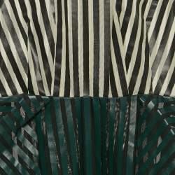 Toga Archives Green Stripe Print Tulle Draped Short Dress S