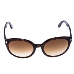 Pre Owned Tom Ford Brown Tortoise Gradient TF 503 Phillipa Sunglasses