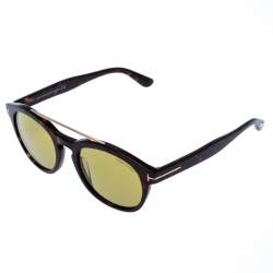 Pre Owned Tom Ford Brown/Green Tortoise Newman Sunglasses