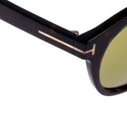 Pre Owned Tom Ford Brown/Green Tortoise Newman Sunglasses