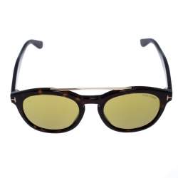 Pre Owned Tom Ford Brown/Green Tortoise Newman Sunglasses