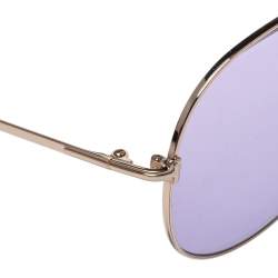 Pre Owned Tom Ford Purple/Gold Indiana Aviator Sunglasses