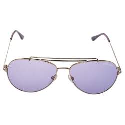 Pre Owned Tom Ford Purple/Gold Indiana Aviator Sunglasses