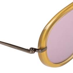 Pre Owned Tom Ford Light Brown/Purple TF473 Aaron Aviator Sunglasses 
