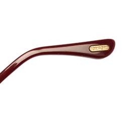 Pre Owned Tom Ford Maroon/Grey Gradient Adrenne Semi Rimless Sunglasses
