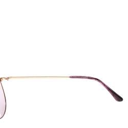Pre Owned Tom Ford Purple/Gold Metal Indiana Aviator Sunglasses