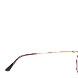 Pre Owned Tom Ford Purple/Gold Metal Indiana Aviator Sunglasses