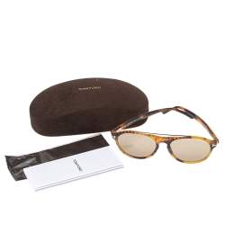 مملوكة مسبقًا Tom Ford Brown Havana Cameron-02 Aviator Sunglasses