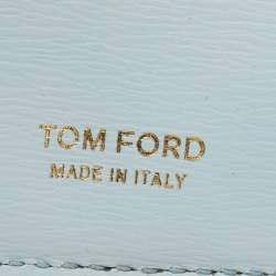 Tom Ford Light Turquoise Leather TF Passport Holder and Card Case Set 