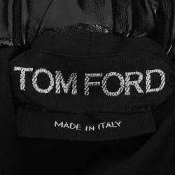 Tom Ford Black Leather Knee Length Skirt S