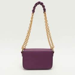 Tom Ford Purple Leather Natalia Chain Shoulder Bag