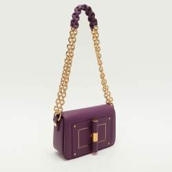 Tom Ford Purple Leather Natalia Chain Shoulder Bag