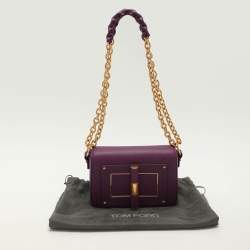 Tom Ford Purple Leather Natalia Chain Shoulder Bag