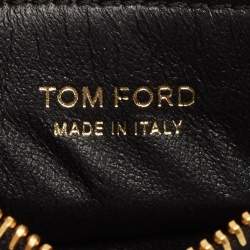 Tom Ford Black Leather Zip Card Holder