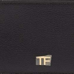 Tom Ford Black Leather Zip Card Holder