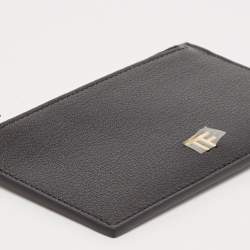 Tom Ford Black Leather Zip Card Holder