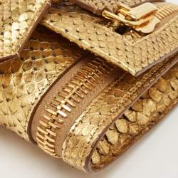 Tom Ford Gold Python Alix Zip and Padlock Crossbody Bag