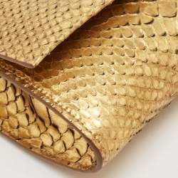 Tom Ford Gold Python Alix Zip and Padlock Crossbody Bag