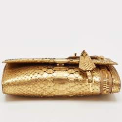 Tom Ford Gold Python Alix Zip and Padlock Crossbody Bag