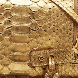 Tom Ford Gold Python Alix Zip and Padlock Crossbody Bag