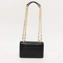 Tom Ford Black Python Embossed Leather  T-clasp Shoulder Bag