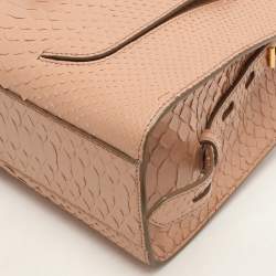 Tom Ford Beige Python Small T Twist Top Handle Bag