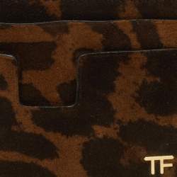 Pre Owned محفظة بطاقات توم فورد تي بار جلد بنفسجي