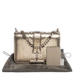 Tom Ford Silver Python Tara Chain Shoulder Bag