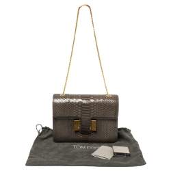 Pre Owned Tom Ford Dark Grey Python Medium Sienna Shoulder Bag