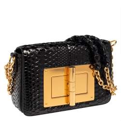 Pre Owned Tom Ford Black Python Natalia Shoulder Bag