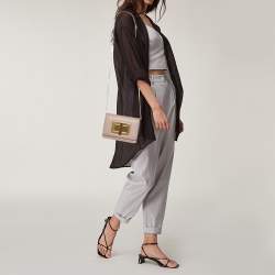 Pre Owned Tom Ford Beige Leather Natalia Wallet On Chain