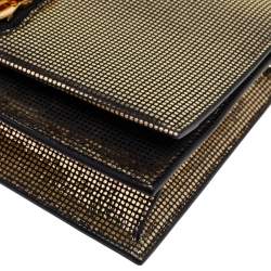 Tom Ford Black/Gold Nubuck And Foil Sedgwick Zip Clutch 