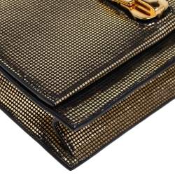 Tom Ford Black/Gold Nubuck And Foil Sedgwick Zip Clutch 