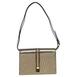 Tom Ford Black/Gold Nubuck And Foil Sedgwick Zip Clutch 