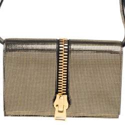 Tom Ford Black/Gold Nubuck And Foil Sedgwick Zip Clutch 