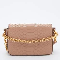 Pre Owned Tom Ford Beige Python Mini Natalia Crossbody Bag