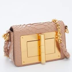 Pre Owned Tom Ford Beige Python Mini Natalia Crossbody Bag