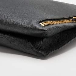 Pre Owned Tom Ford Black Leather Business Tote