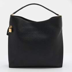 Pre Owned Tom Ford Black Leather Business Tote