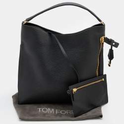 Pre Owned Tom Ford Black Leather Business Tote