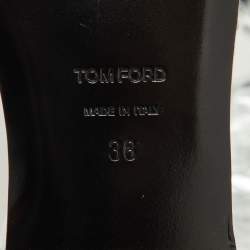 Tom Ford Silver Laminated Leather Ankle Wrap Flat Sandals Size 38